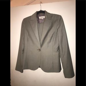 Grey Calvin Klein Skirt Suit